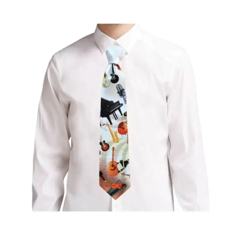 Instrumente muzicale, cravata cu mesaj